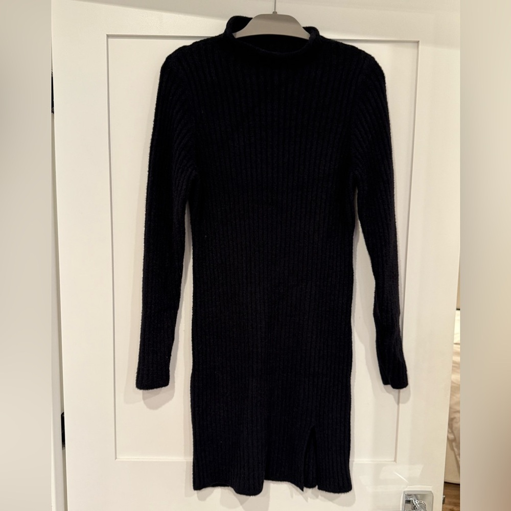 Aritzia Wilfred Station Hush Knit Dress, Black, XL